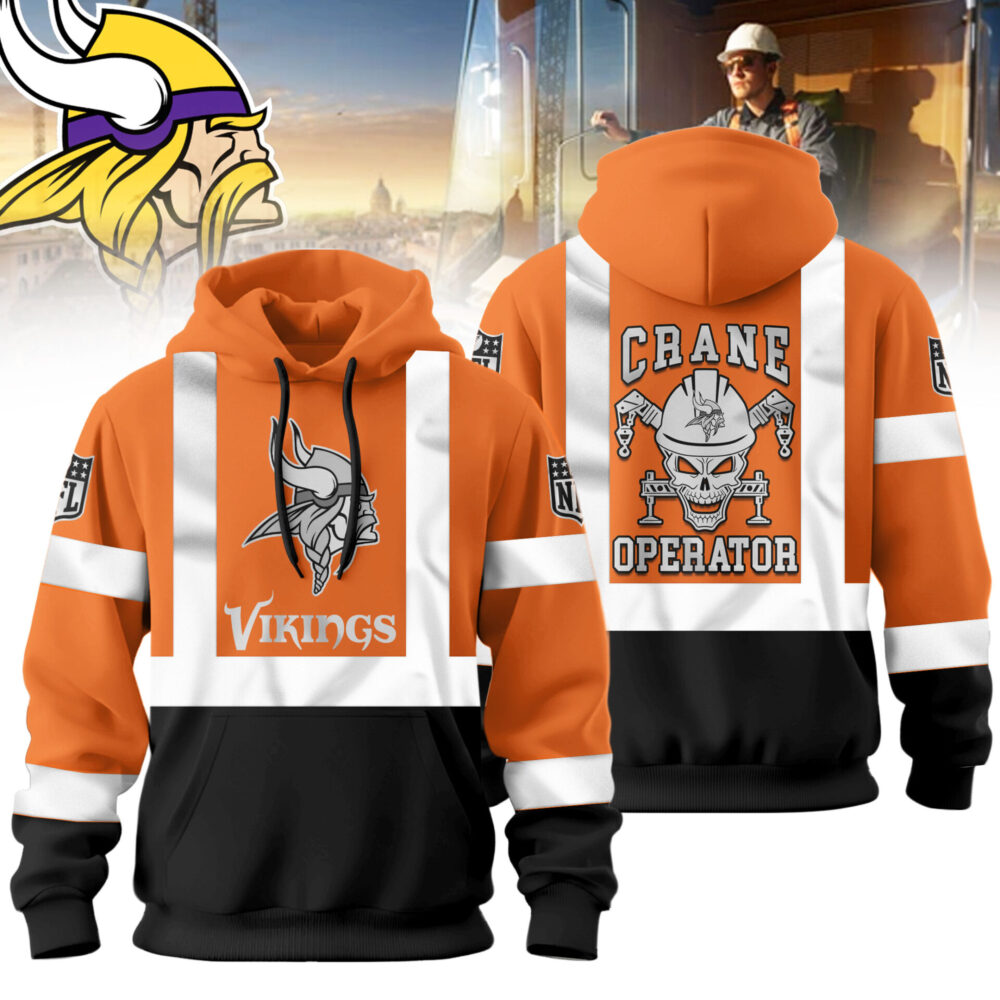 Minnesota Vikings | Premium NFL Crane Operator High-Vis Hoodie TD