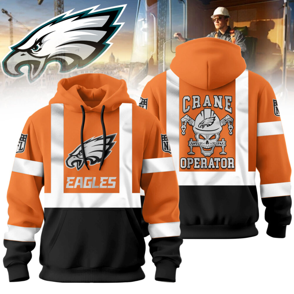 Philadelphia Eagles | Premium NFL Crane Operator High-Vis Hoodie TD