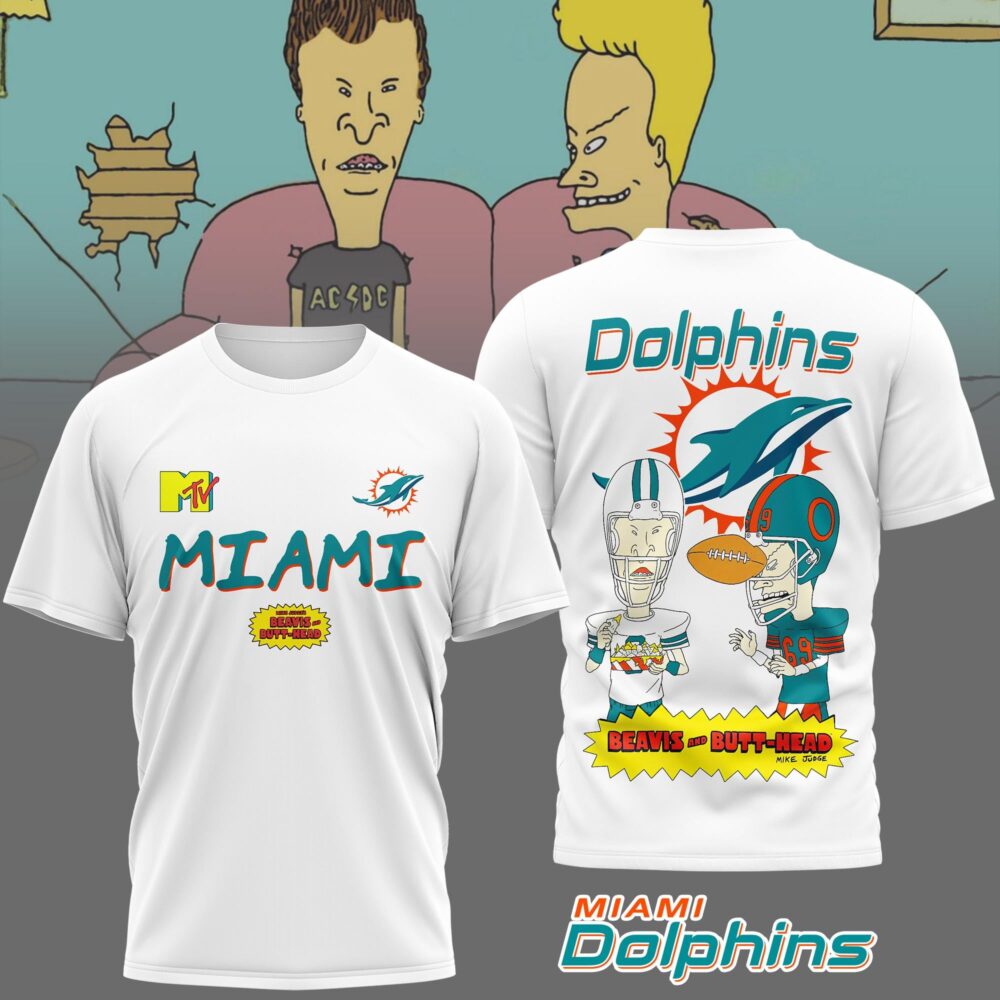 Miami Dolphins | Premium NFL Funny Beavis and Butt-Head Shirt MM