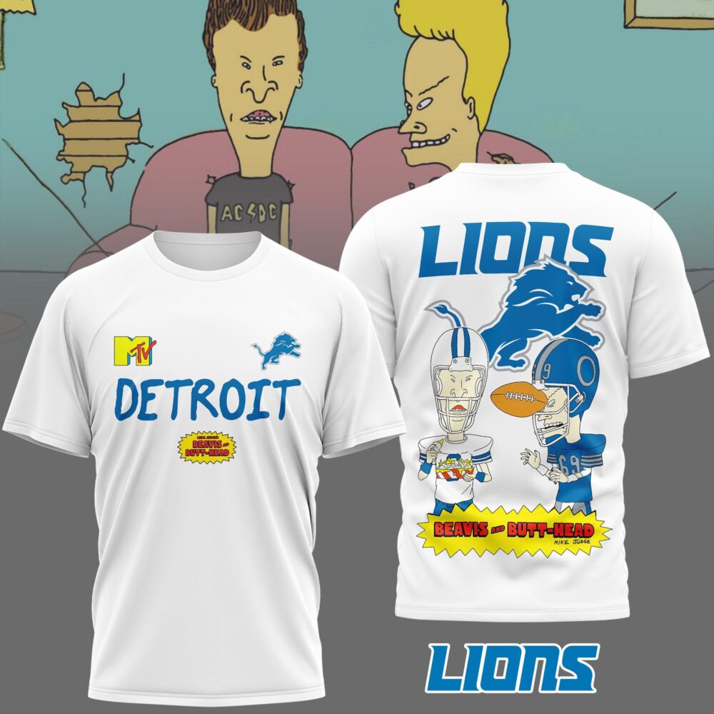 Detroit Lions | Premium NFL Funny Beavis and Butt-Head Shirt MM