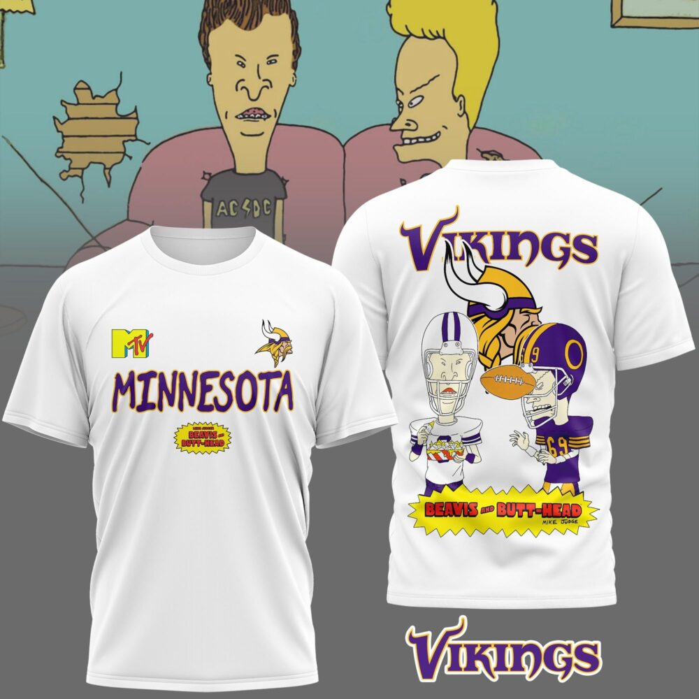 Minnesota Vikings | Premium NFL Funny Beavis and Butt-Head Shirt MM