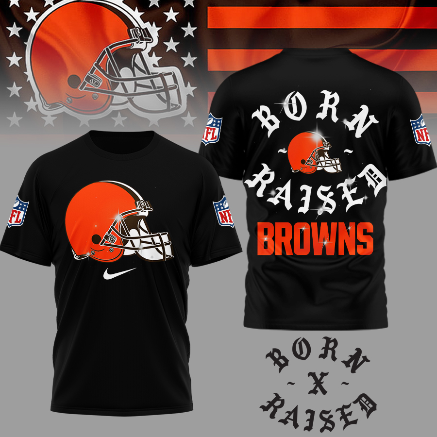 Cleveland Browns | Premium NFL Born x Raised 3D Shirt - Black
