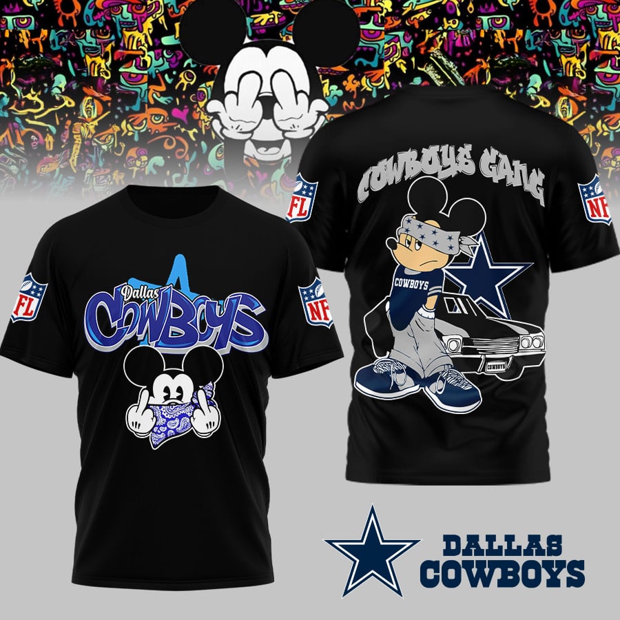Dallas Cowboys | Premium NFL Gangsta Mickey 3D Shirt MM