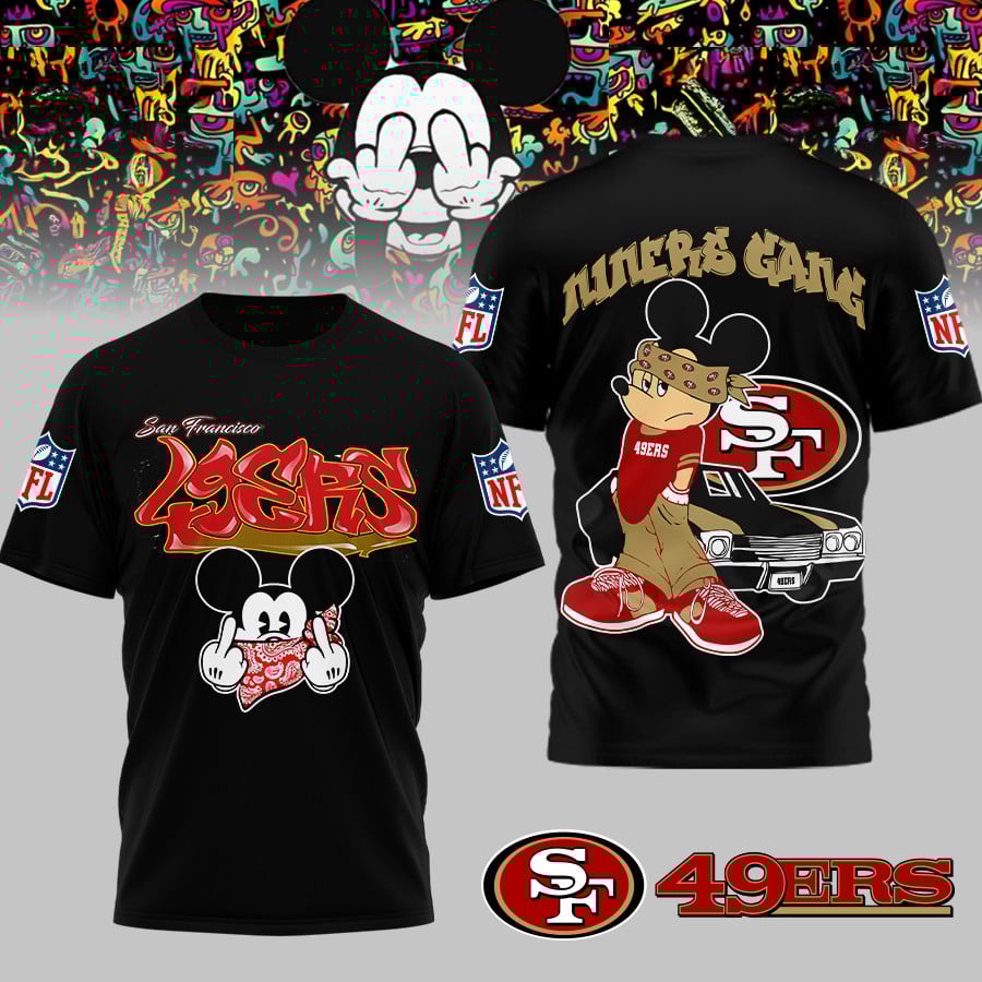 San Francisco 49ers | Premium NFL Gangsta Mickey 3D Shirt MM