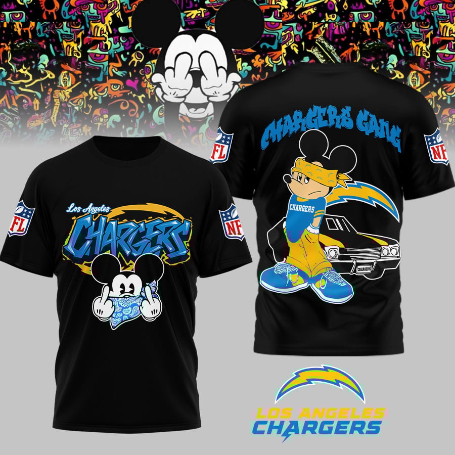 Los Angeles Chargers | Premium NFL Gangsta Mickey 3D Shirt MM