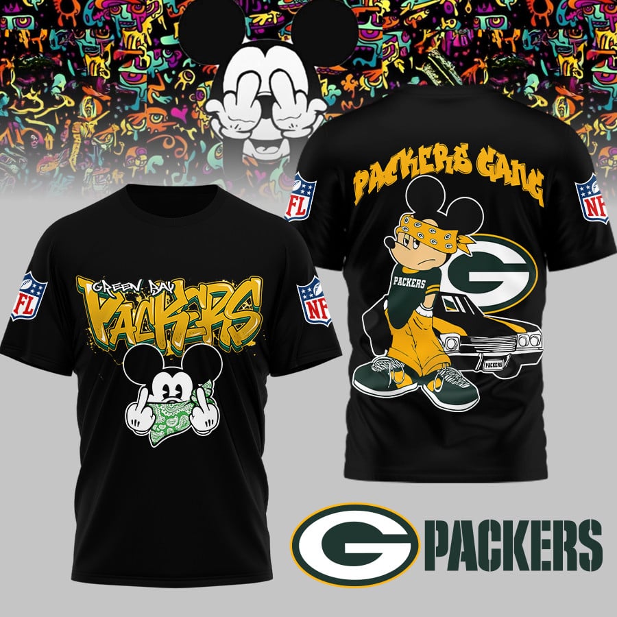 Green Bay Packers | Premium NFL Gangsta Mickey 3D Shirt MM