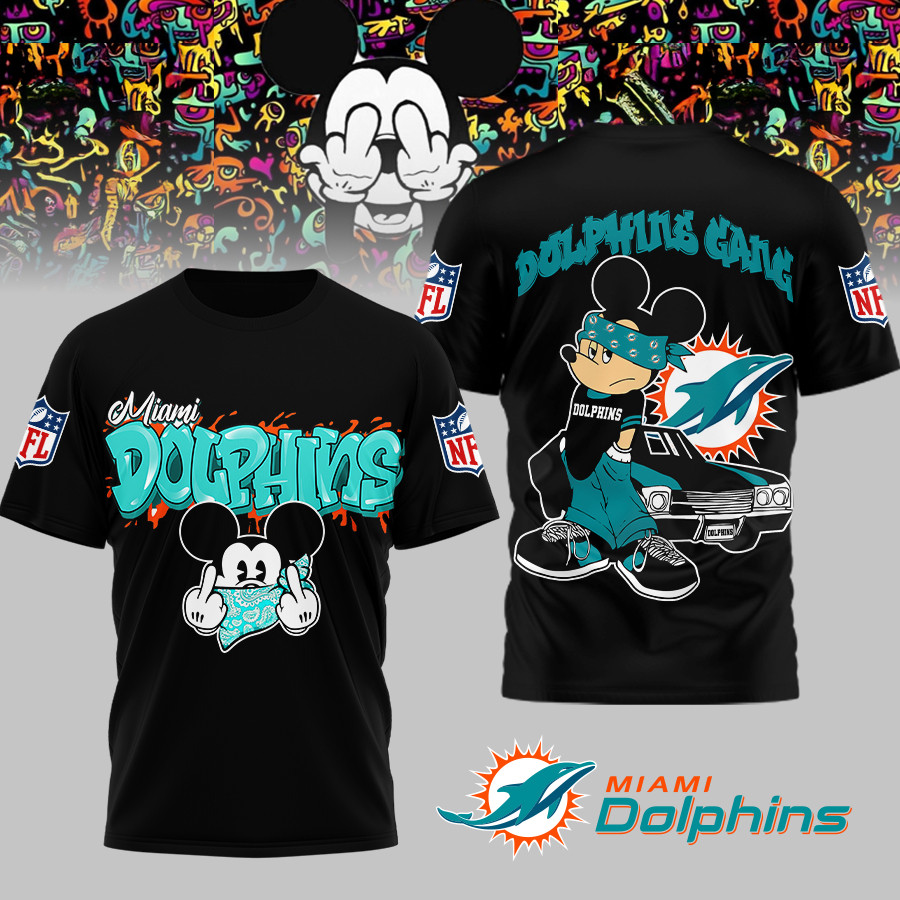 Miami Dolphins | Premium NFL Gangsta Mickey 3D Shirt MM