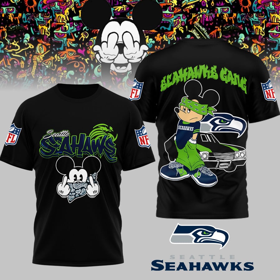 Seattle Seahawks | Premium NFL Gangsta Mickey 3D Shirt MM