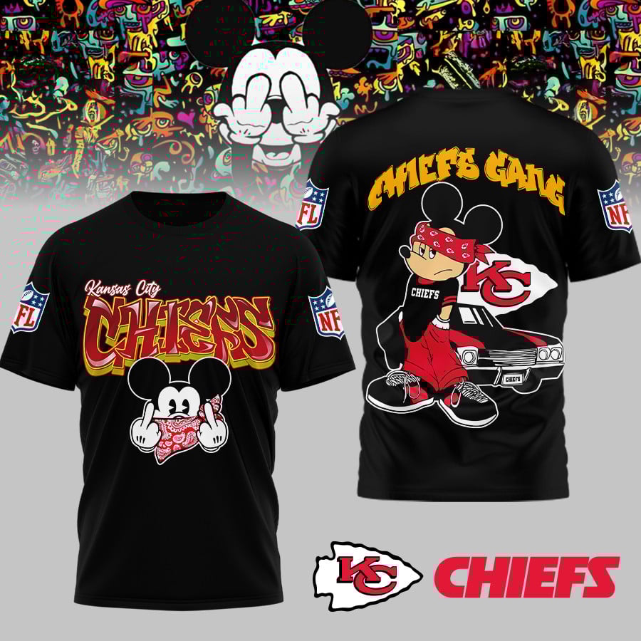 Kansas City Chiefs | Premium NFL Gangsta Mickey 3D Shirt MM