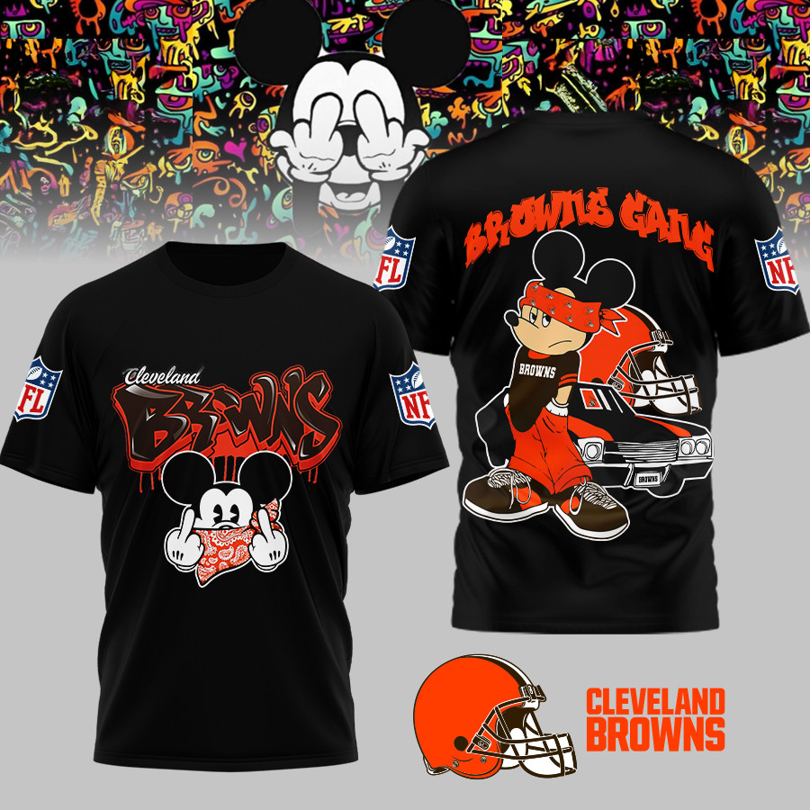 Cleveland Browns | Premium NFL Gangsta Mickey 3D Shirt MM