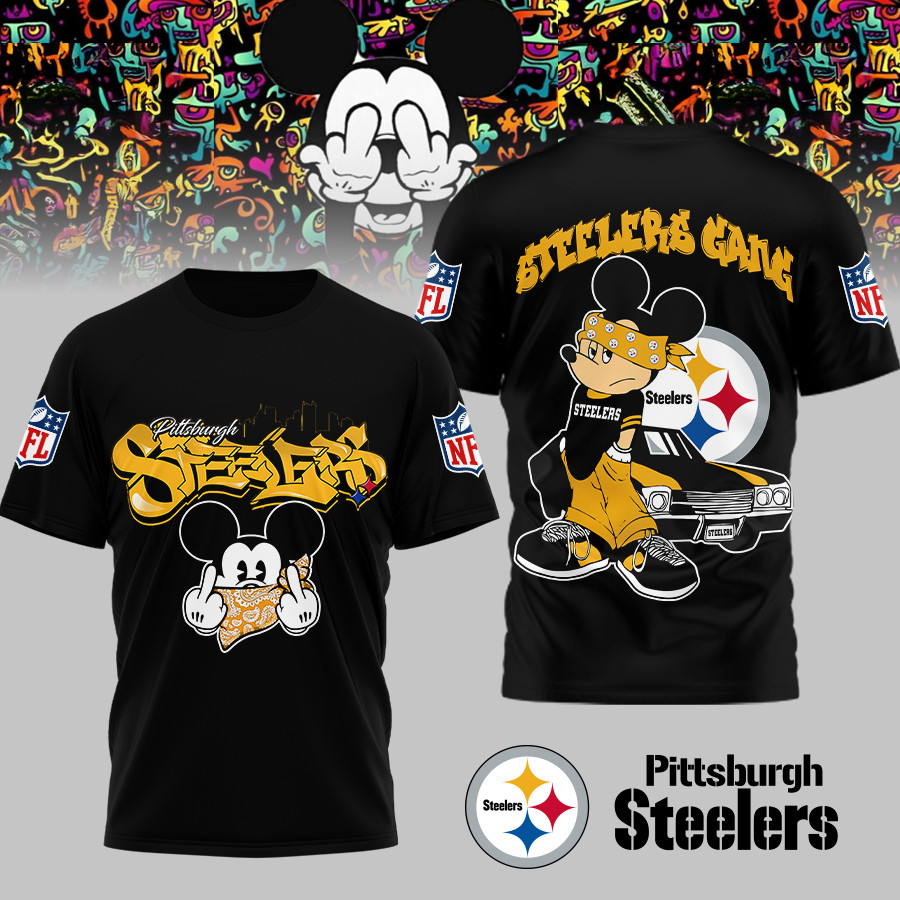 Pittsburgh Steelers | Premium NFL Gangsta Mickey 3D Shirt MM