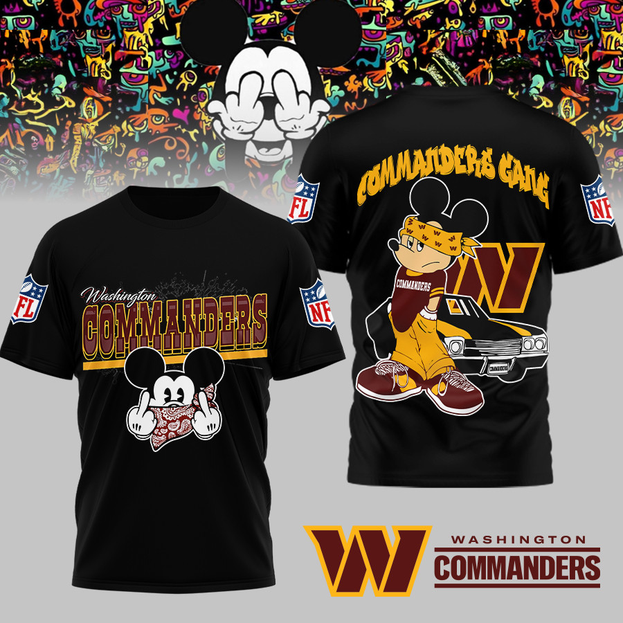 Washington Commanders | Premium NFL Gangsta Mickey 3D Shirt MM