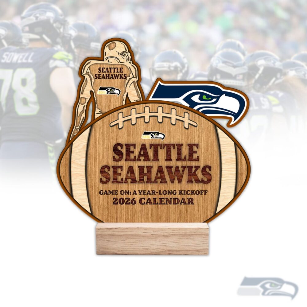 Seattle Seahawks | Premium NFL Rugby Ball Shaped 2026 Calendar
