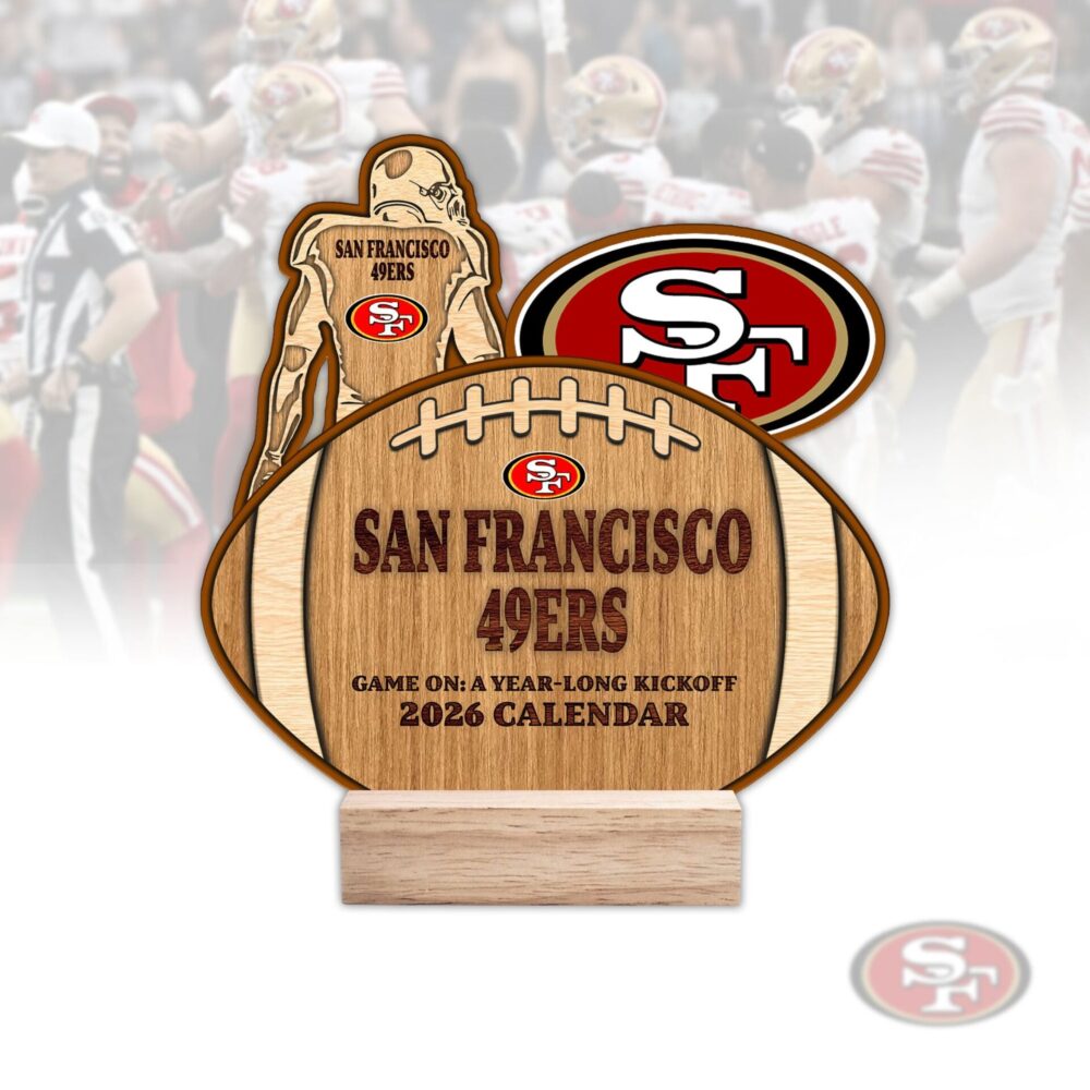 San Francisco 49ers | Premium NFL Rugby Ball Shaped 2026 Calendar