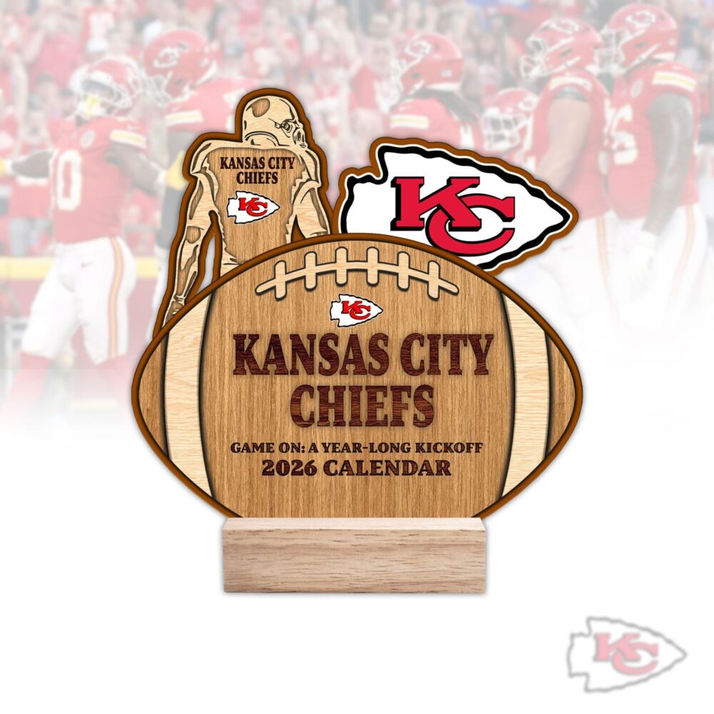 Kansas City Chiefs | Premium NFL Rugby Ball Shaped 2026 Calendar