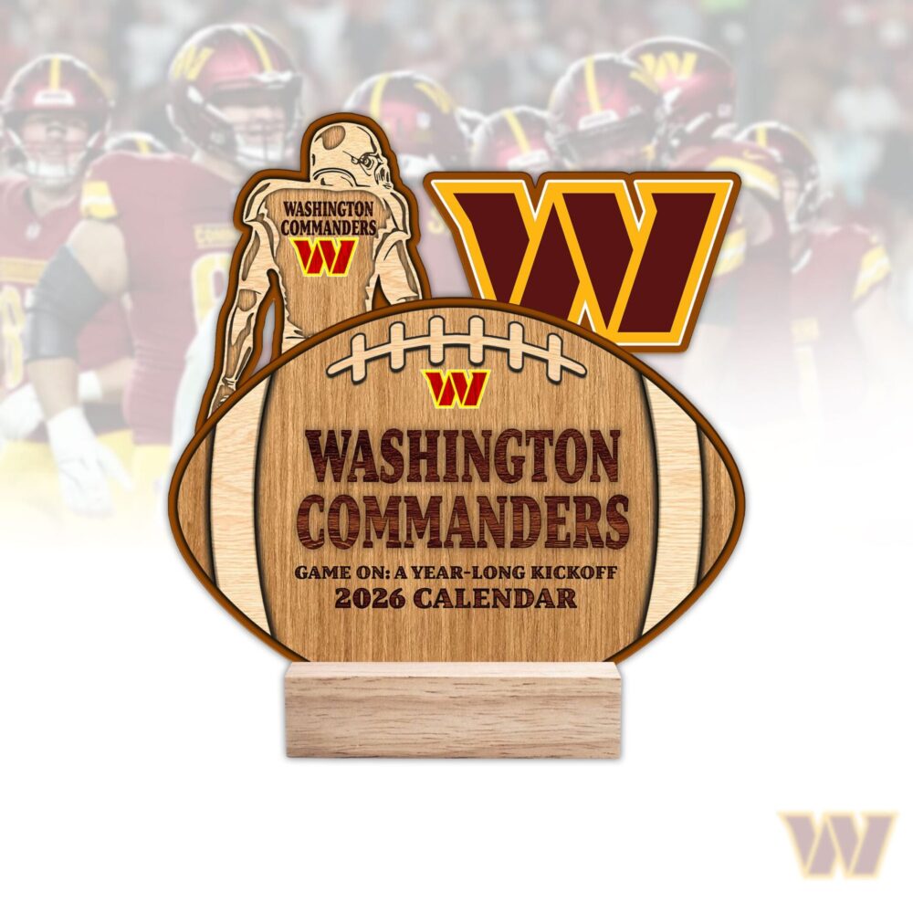Washington Commanders | Premium NFL Rugby Ball Shaped 2026 Calendar