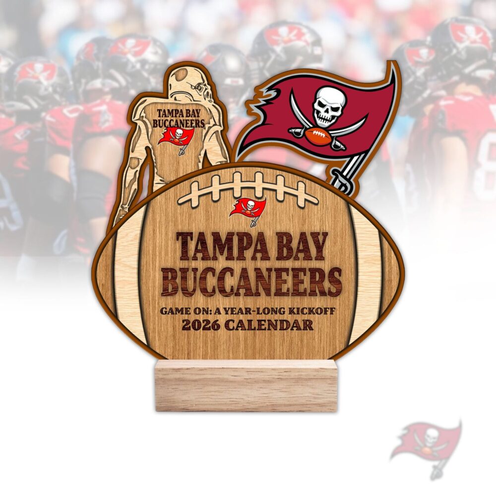 Tampa Bay Buccaneers | Premium NFL Rugby Ball Shaped 2026 Calendar