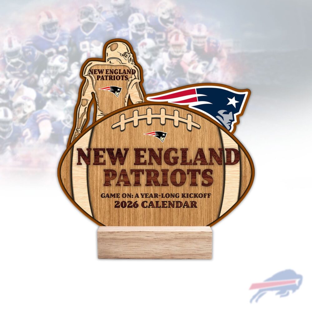 New England Patriots | Premium NFL Rugby Ball Shaped 2026 Calendar