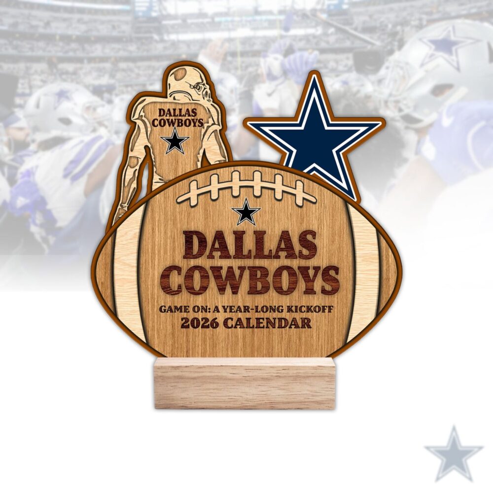 Dallas Cowboys | Premium NFL Rugby Ball Shaped 2026 Calendar
