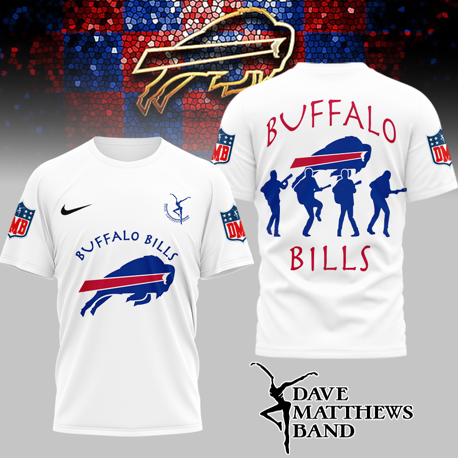 Buffalo Bills | Premium NFL and Dave Matthews Band 3D Shirt - White