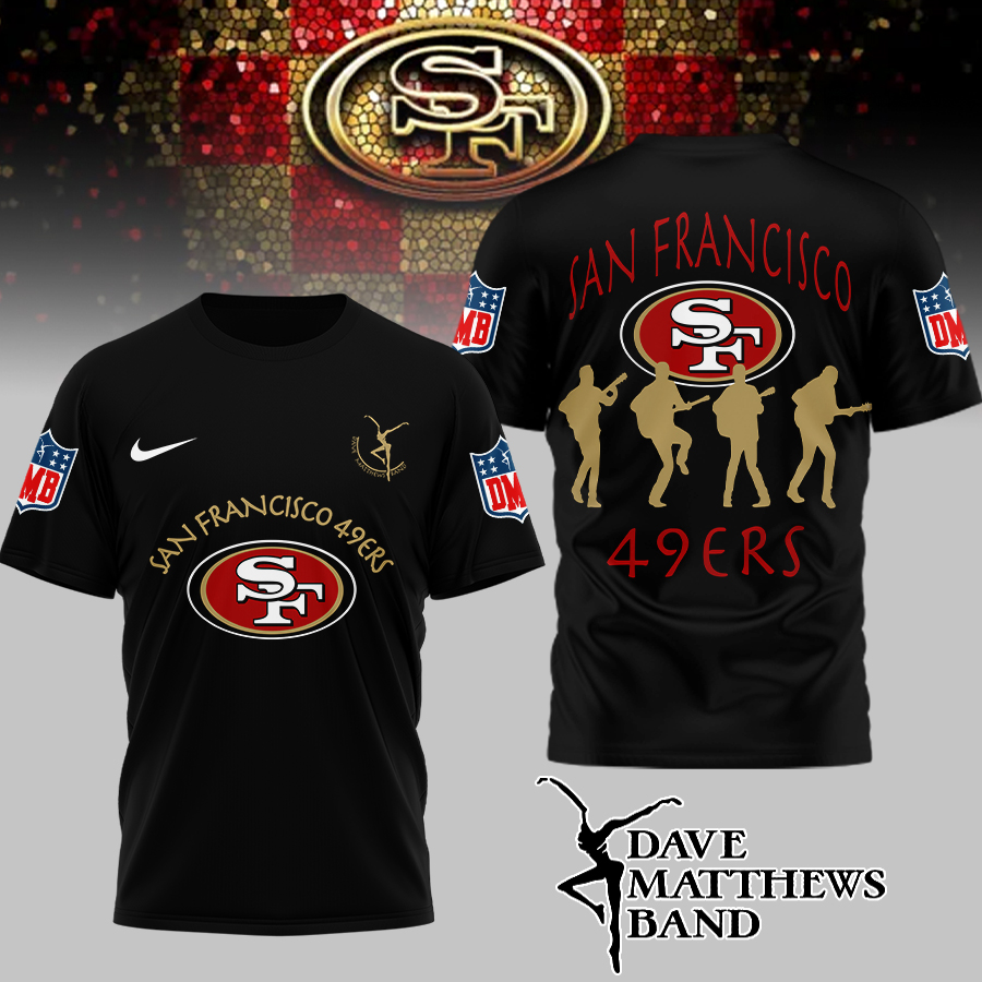 San Francisco 49ers | Premium NFL and Dave Matthews Band 3D Shirt - Black