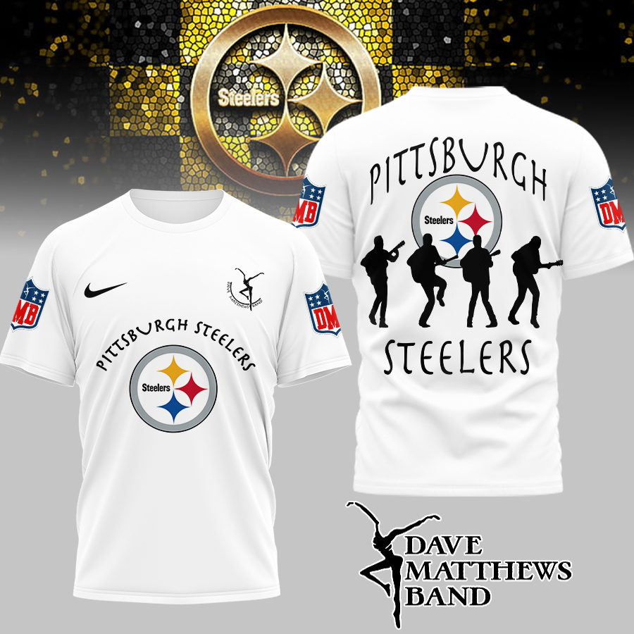 Pittsburgh Steelers | Premium NFL and Dave Matthews Band 3D Shirt - White