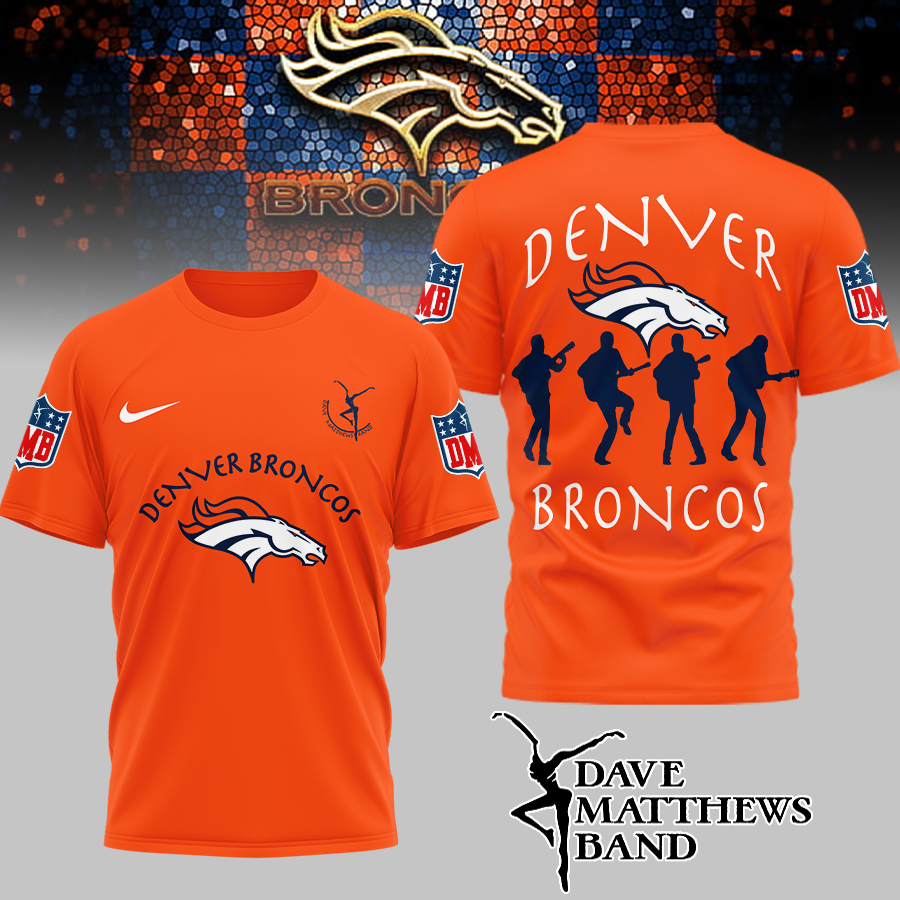 Denver Broncos | Premium NFL and Dave Matthews Band 3D Shirt - Orange