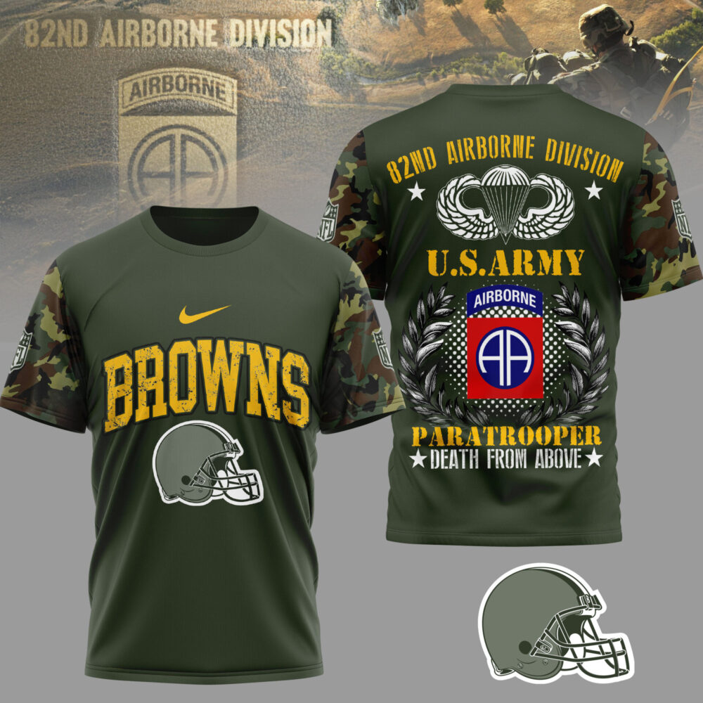Cleveland Browns | Premium NFL 82nd Airborne Division 3D Shirt TD