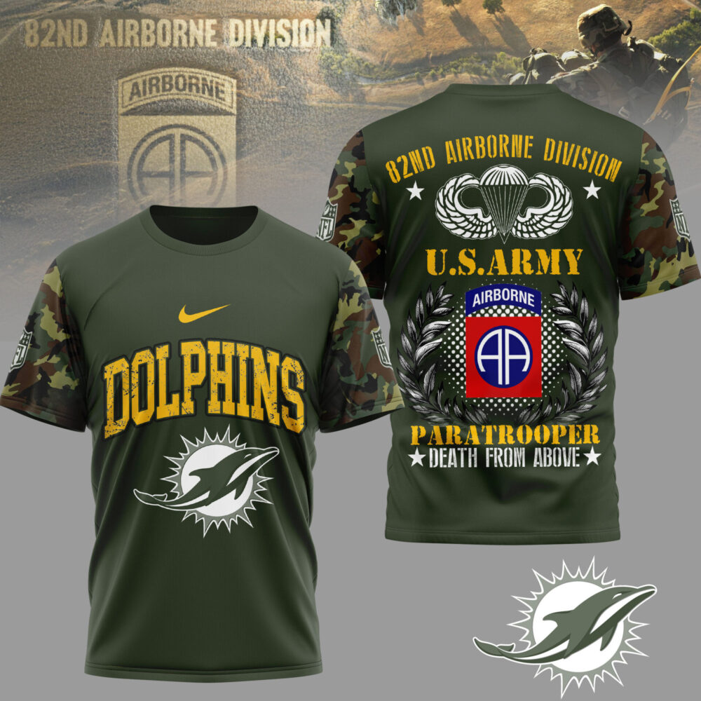 Miami Dolphins | Premium NFL 82nd Airborne Division 3D Shirt TD