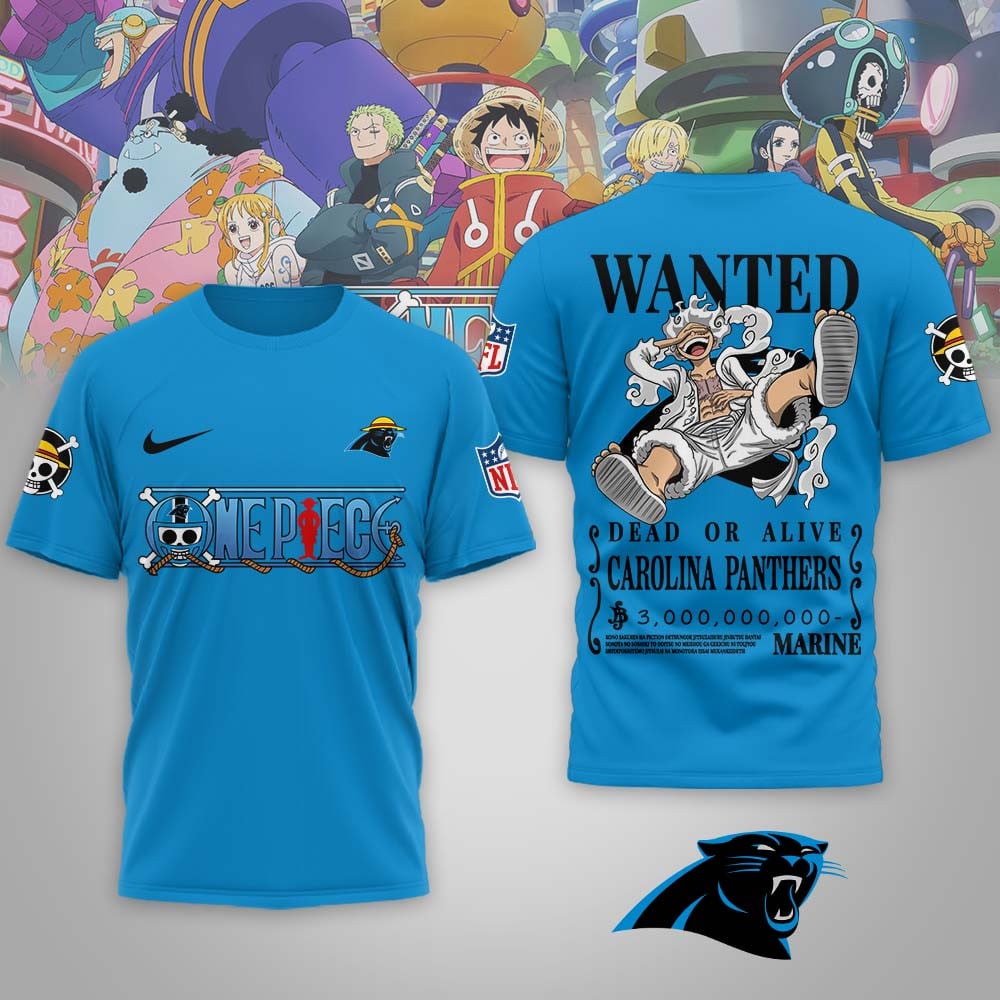 Carolina Panthers | Premium NFL Wanted Monkey D Luffy 3D Shirt