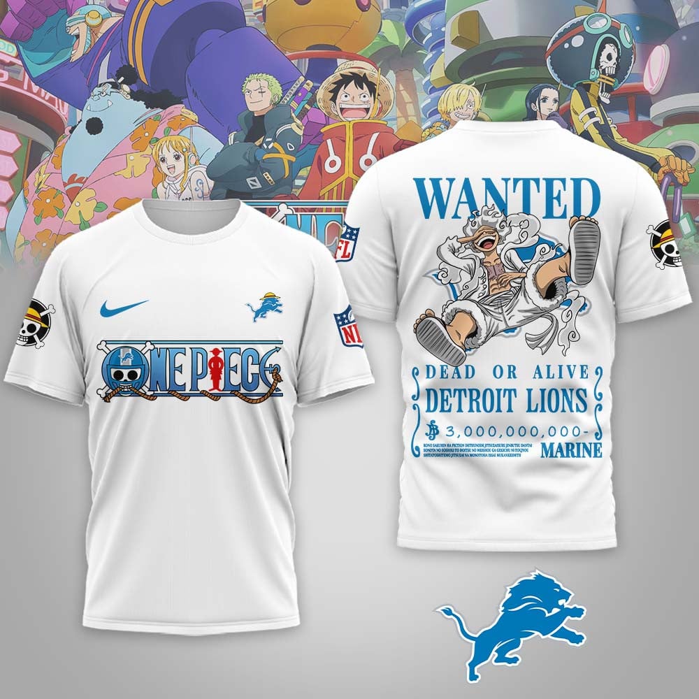 Detroit Lions | Premium NFL Wanted Monkey D Luffy 3D Shirt
