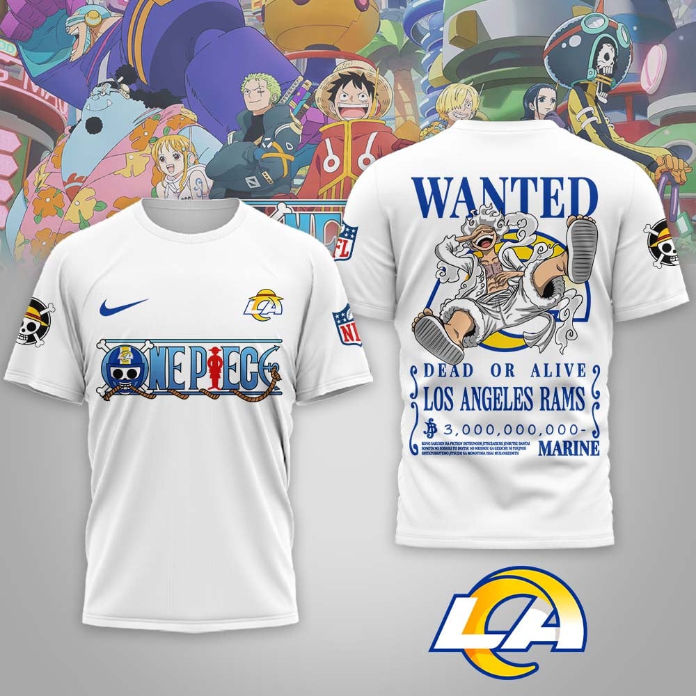 Los Angeles Rams | Premium NFL Wanted Monkey D Luffy 3D Shirt