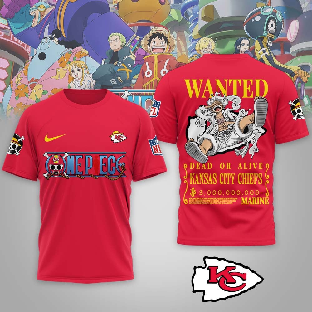 Kansas City Chiefs | Premium NFL Wanted Monkey D Luffy 3D Shirt