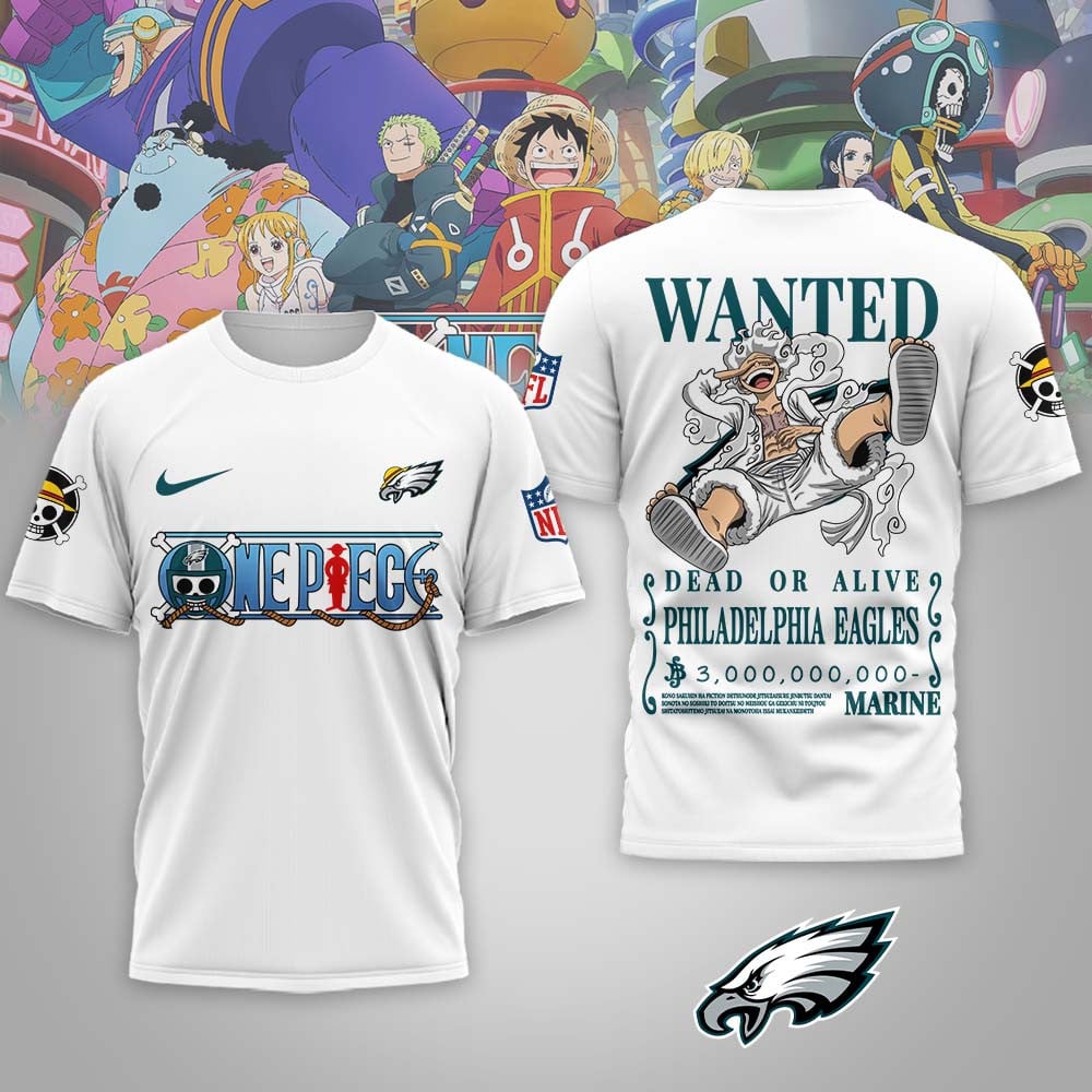 Philadelphia Eagles | Premium NFL Wanted Monkey D Luffy 3D Shirt