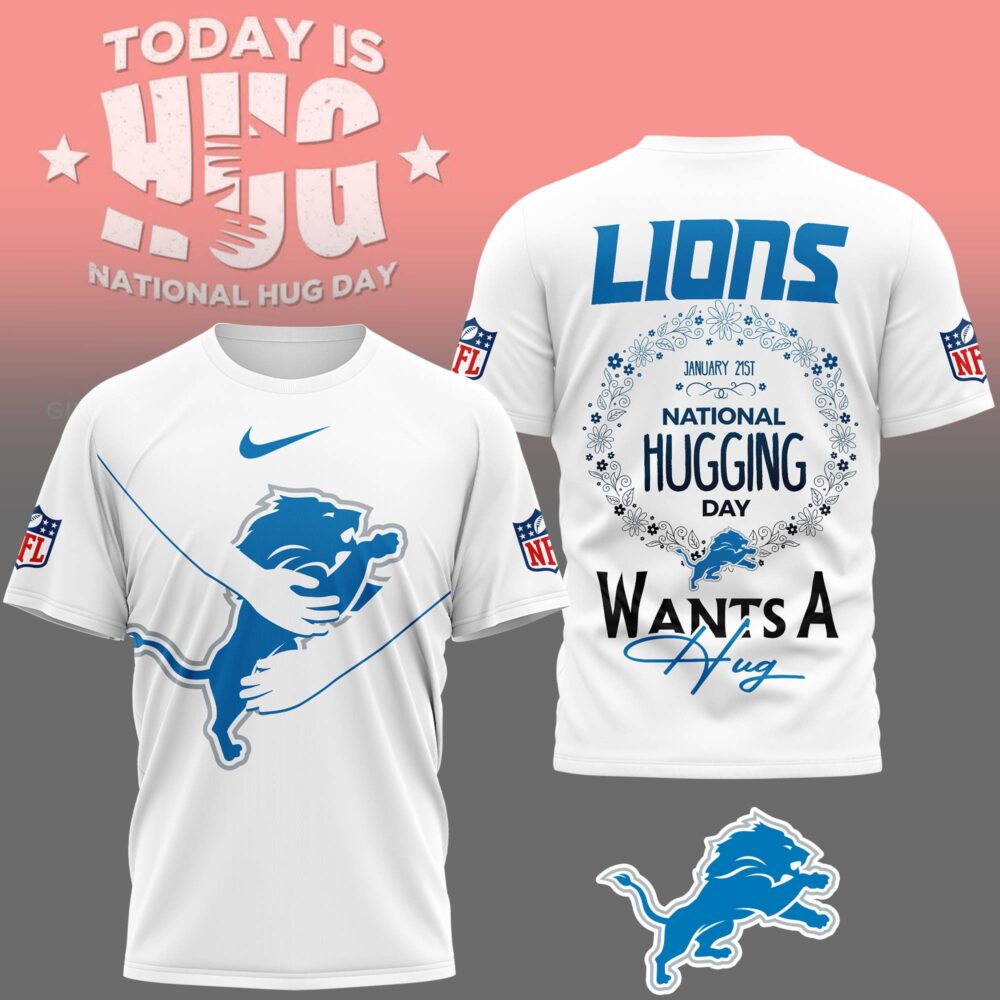 Detroit Lions | Premium NFL National Hugging Day 3D Shirt
