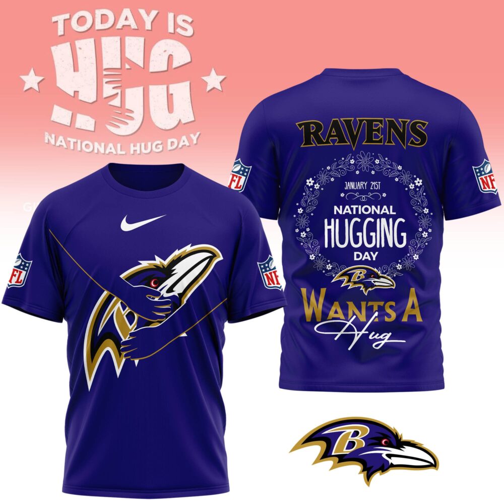 Baltimore Ravens | Premium NFL National Hugging Day 3D Shirt