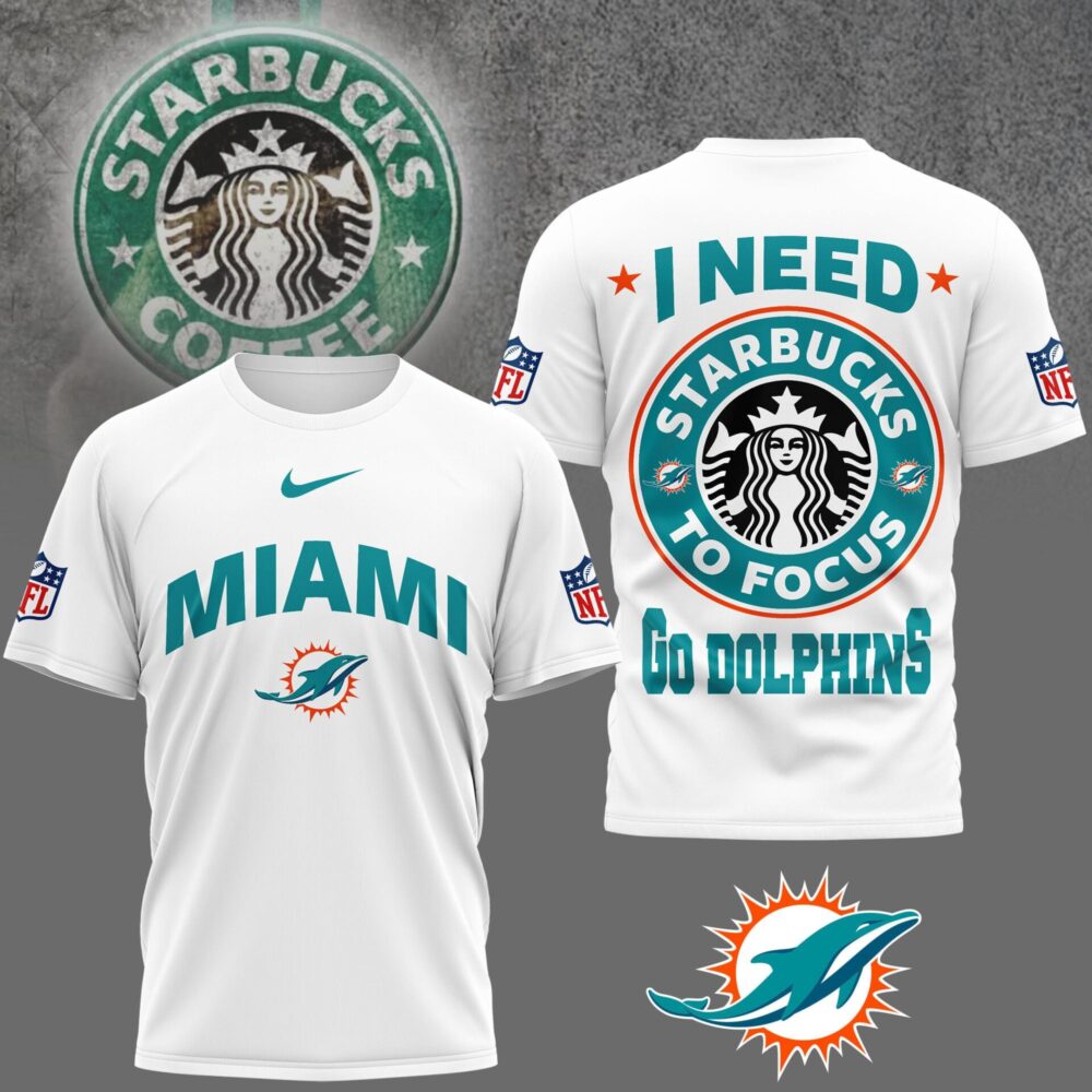 Miami Dolphins | Premium NFL Starbucks Fan 3D Shirt NY