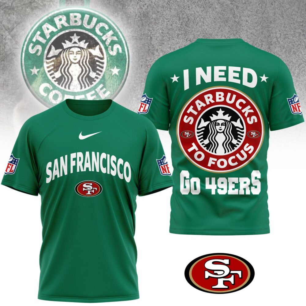 San Francisco 49ers | Premium NFL Starbucks Fan 3D Shirt NY