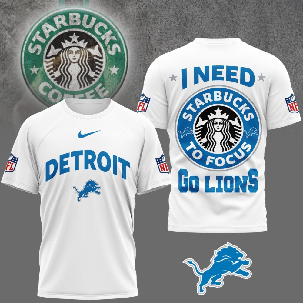 Detroit Lions | Premium NFL Starbucks Fan 3D Shirt NY