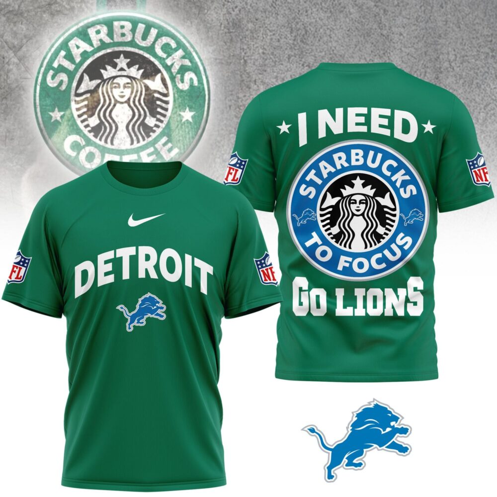 Detroit Lions | Premium NFL Starbucks Fan 3D Shirt NY