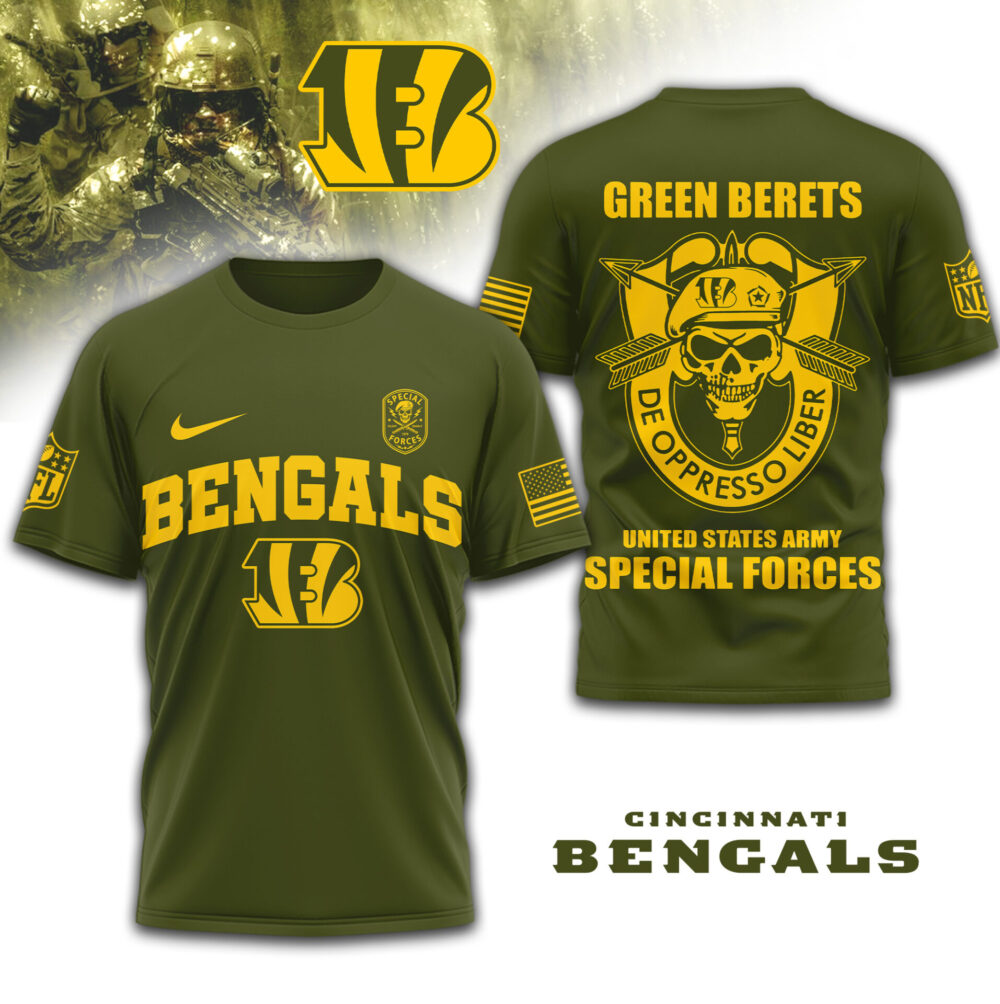 Cincinnati Bengals | Premium NFL Green Berets 3D Shirt TD