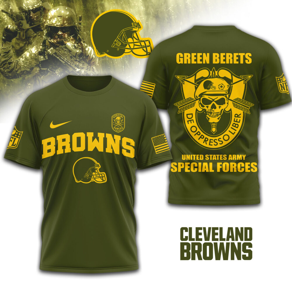 Cleveland Browns | Premium NFL Green Berets 3D Shirt TD
