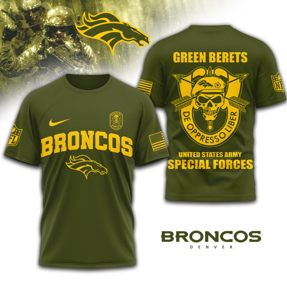 Denver Broncos | Premium NFL Green Berets 3D Shirt TD