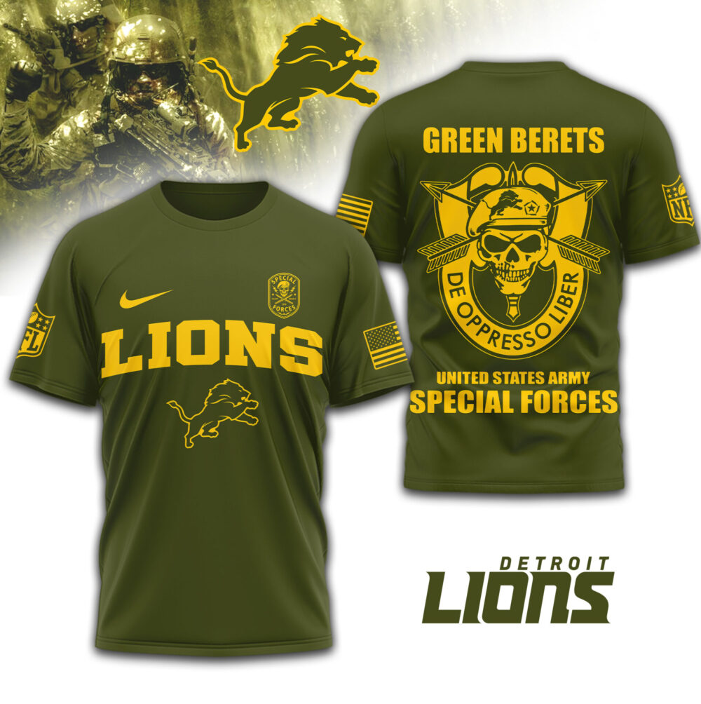 Detroit Lions | Premium NFL Green Berets 3D Shirt TD
