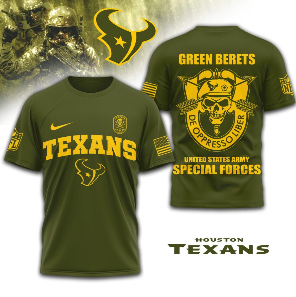 Houston Texans | Premium NFL Green Berets 3D Shirt TD