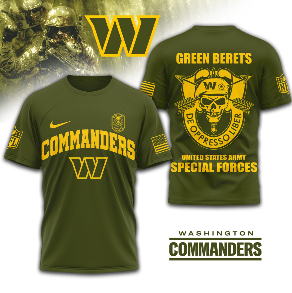 Washington Commanders | Premium NFL Green Berets 3D Shirt TD