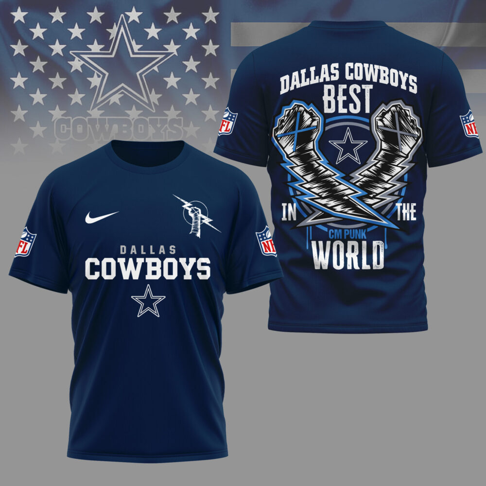 Dallas Cowboys | Premium NFL and CM Punk 3D Shirt - Blue