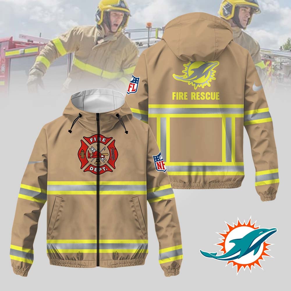 Miami Dolphins | Premium NFL Hi-Vis Firefighter Windbreaker Jacket MM
