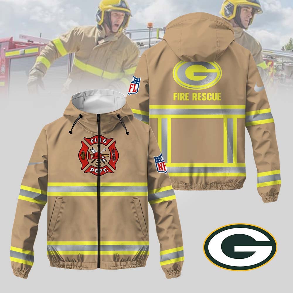 Green Bay Packers | Premium NFL Hi-Vis Firefighter Windbreaker Jacket MM