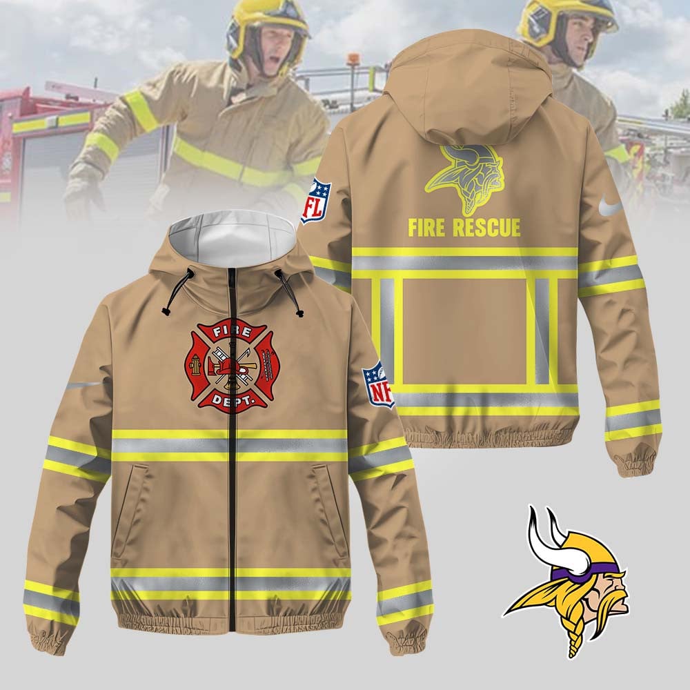 Minnesota Vikings | Premium NFL Hi-Vis Firefighter Windbreaker Jacket MM